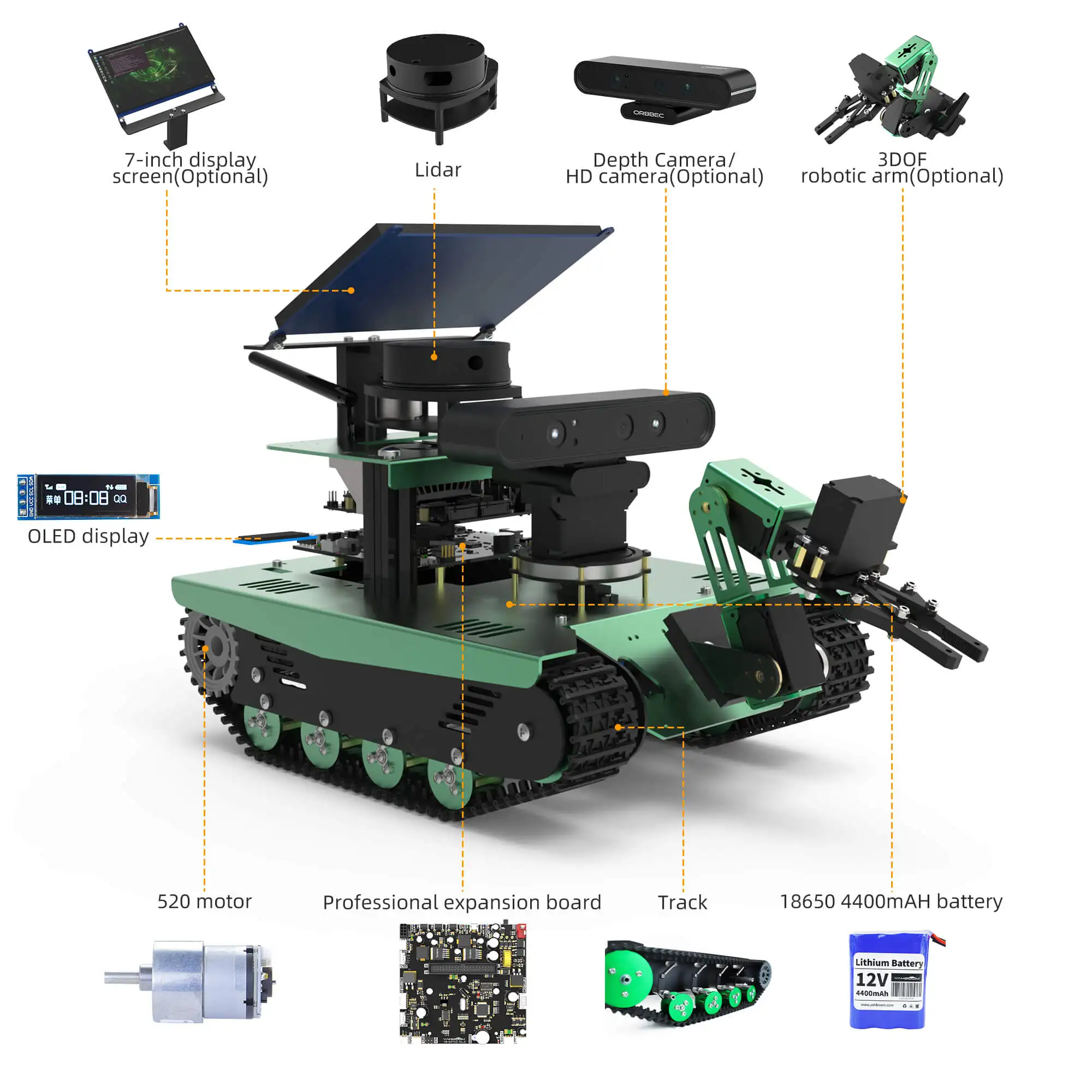 Yahboom transbot ROS Nevelési Gépember készlet pythor Programba iktat lidar Mélység camer moveit 3D Térképészet Kormánymű jetson Nano 4GB