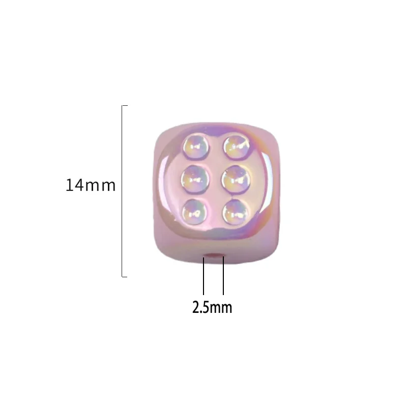 14mm 아크릴 수제 DIY 사각형 구멍있는 비즈 숫자 주사위 팔찌 장식 액세서리 재료