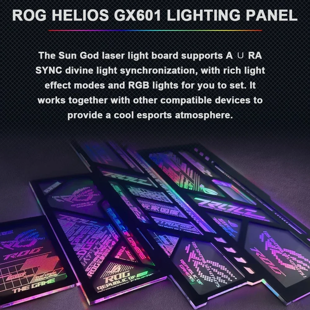 MOD ROG Helios GX601 Case Lightboard Kit 5V ARGB UV Laser Engraved Plate PC Gamers Cabinet Shroud Refit Panel AURA SYNC