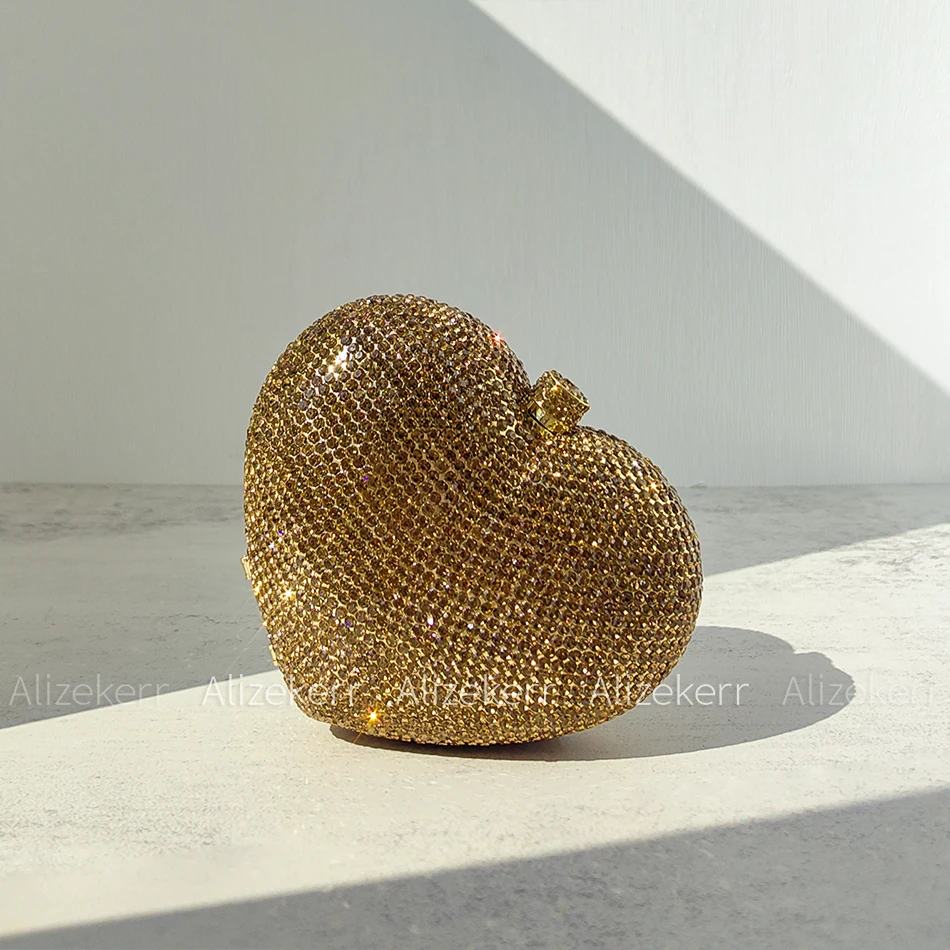 حقيبة يد نسائية كريستال على شكل قلب