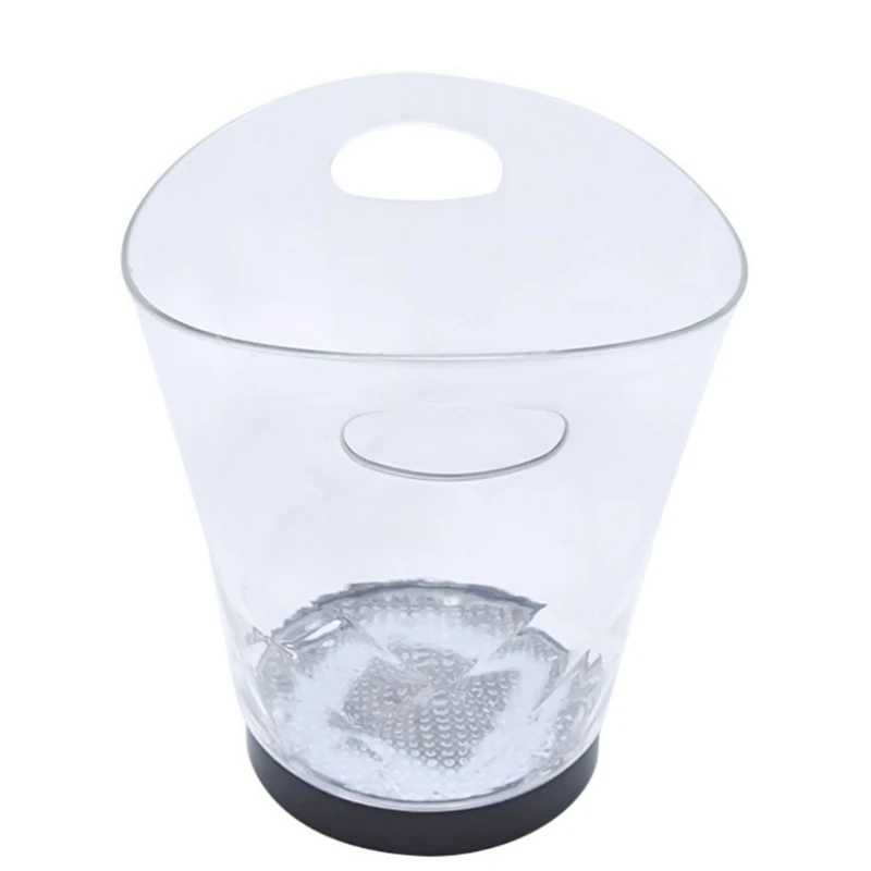 

Double Handle Transparent PS Luminous Ice Bucket Colorful Luminous Ice Buckets