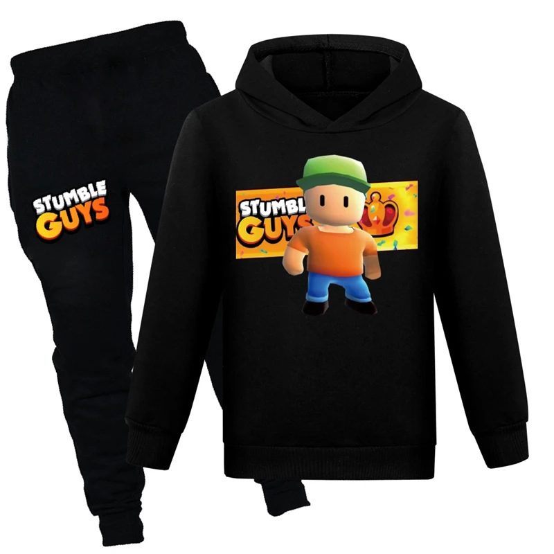 

Children's stumble guys Printing Clothing Hoodie +Pants Boys Sets Spring Sweatshirt Toddler 3-12 Year Girls Leisure Coat