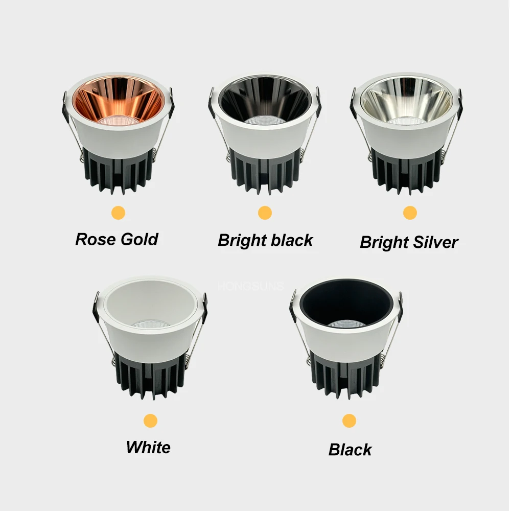 조광 가능한 LED 스포트라이트 매입형 천장 램프, 알루미늄 LED COB 조명, 5W7W9W12W15W18W, AC110V 220V, 다운라이트 홈 오피스 매장