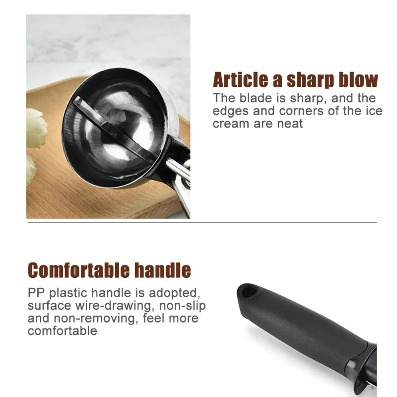 Ice cream scoop Stainless steel Ice cream spoon Metal Icecream cookie scoop Melon fruit baller Ball maker Kitchen tools