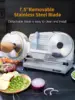 Slicer, 200W Electric Food Slicer with 2 Removable 7.5" Stainless Steel Blades and Stainless Steel Tray, Child Lock Protect 4