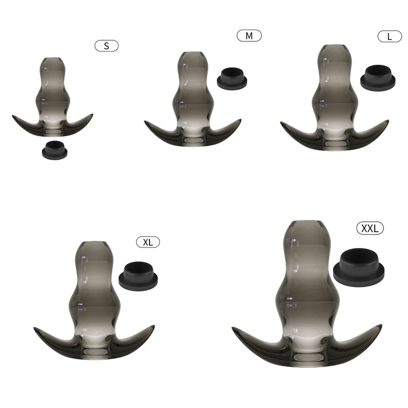 5pcs Silicone Black Bidet Anus Expander Buttplug Tunnels Clean Kits