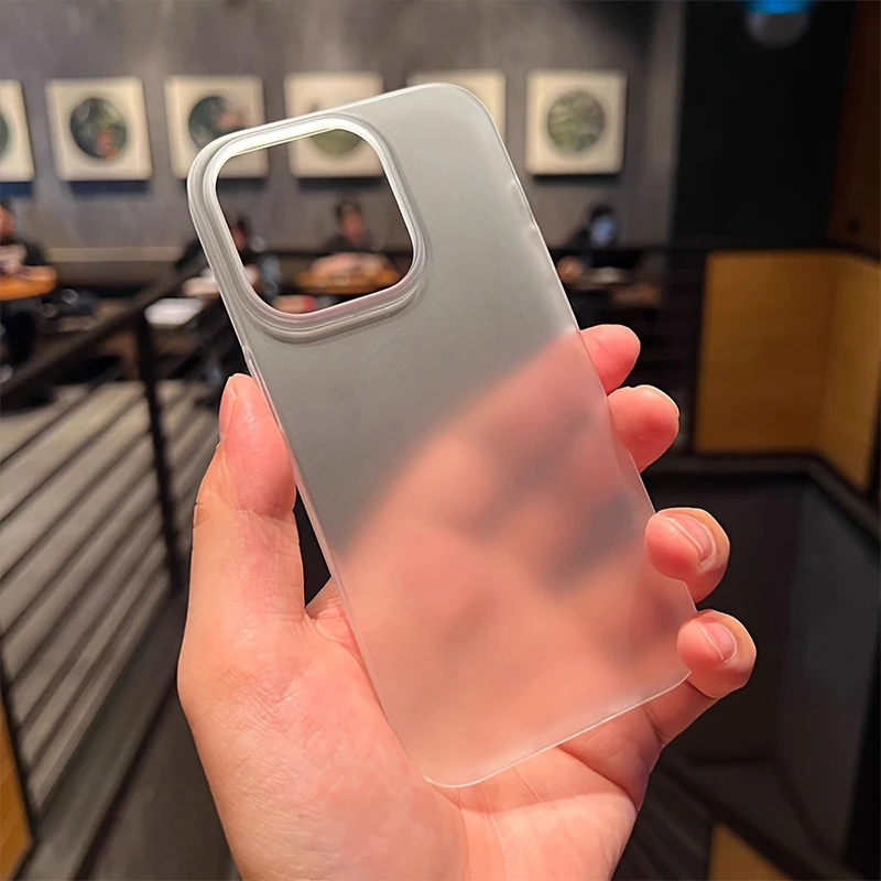 Ultra Thin Matte Hard Translucent Clear Phone Case with Shockproof Bumper Cover