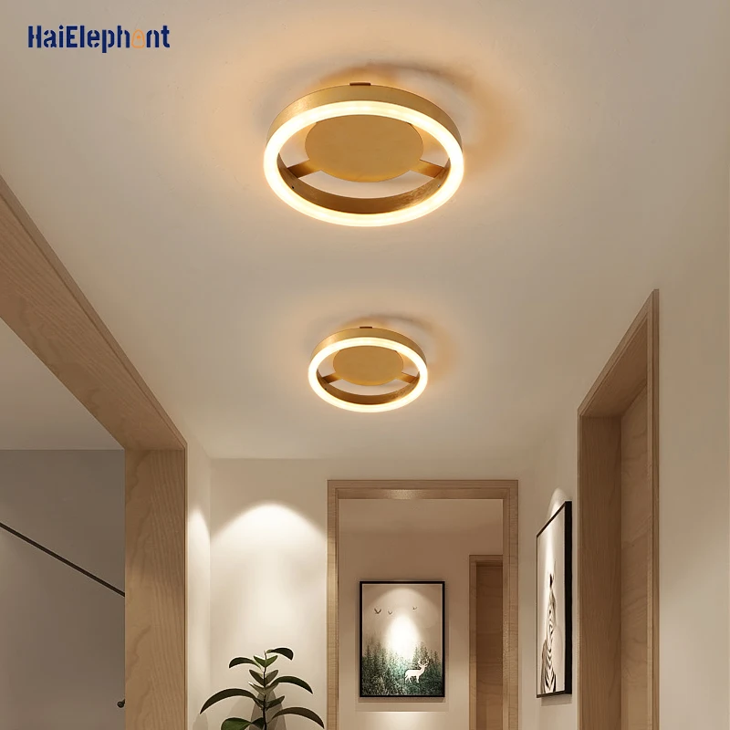 

Gold Aisle Lights Modern LED Chandelier Lighting For Bedroom Study Corridor Balcony Surface Mounted Home Deco Lamps Fixtures