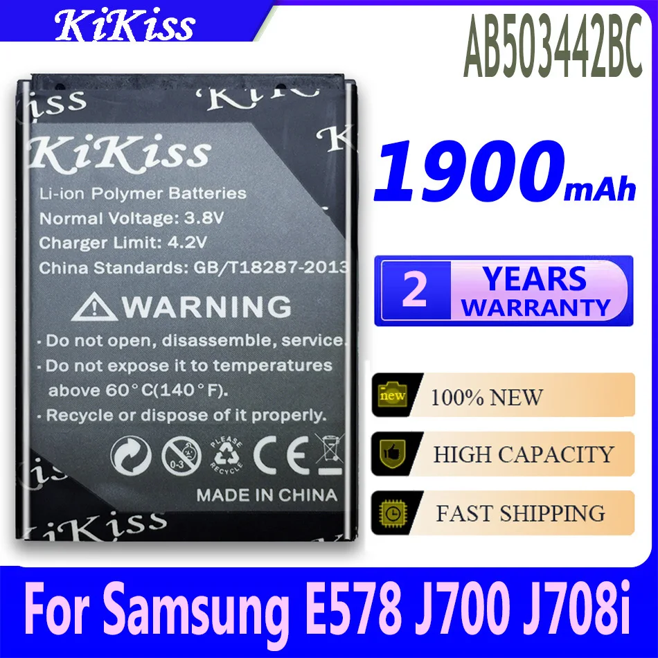 Batteria Per Samsung Sgh-B110, E570, E578, J700, J700I, J700V, J708, E578, J700, J708I, J708, T509, 1900Mah, Ab503442Bc