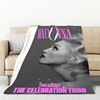 Madonna Music Blankets for Decorative Sofa Throw Blanket Fluffy Catnap Microfiber Bedding King Lid Knee Bed Fleece Soft Nap Home 1