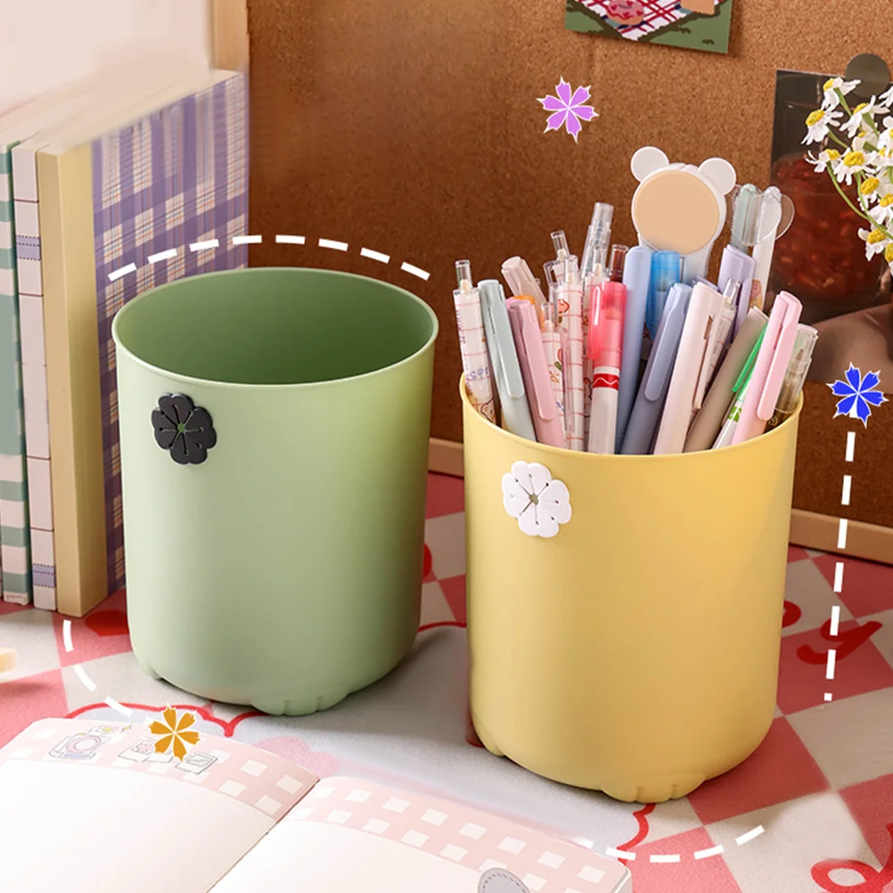 

3 Pcs Cartoon Trash Can Office Desktop Garbage Container Cans Waste Paper Decor Bathroom Bin Reusable