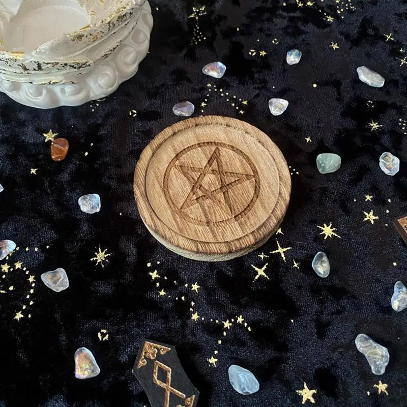 Plateau D’autel En Bois Pentagramme - Pour Rituels, Décoration Ou Bougeoir - Cadeau Spiritualité