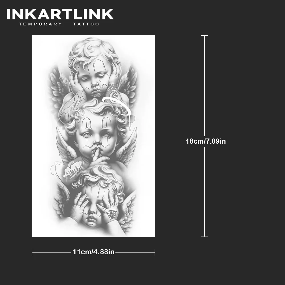 INKARTLINK Angel Herbal Juice Tattoo Sticker Magic Tattoo Semi Permanent Realistic Fake Lasts 1-2 Weeks