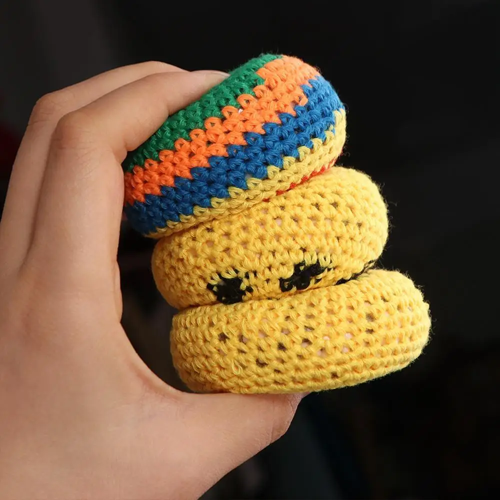 3Pcs Knitted Play Ball Colorful Juggling Balls Mini Random Color Children Outdoor Toys Sphere Handmade Knitted Bean Bags Kids