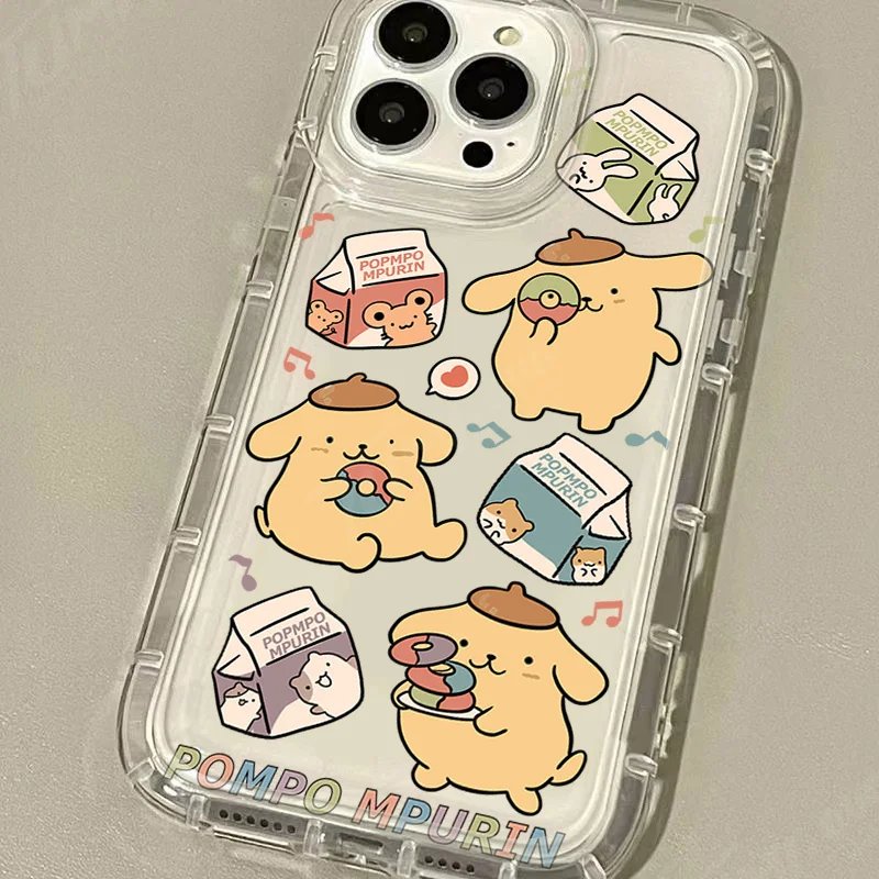 thumbnail image 1 of Saniro-funda protectora de silicona para iPhone, carcasa transparente con estampado de Pom Purin para iPhone 15, 14, 13, 12, 11 Pro Max, XR, XS, X, 8, 7, 6, 6S Plus, SE 2020, 1 of 5
