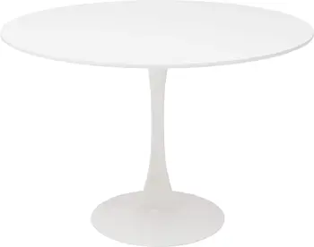 Tavolo rotondo bianco fisso Gina Cucina Sala da pranzo Soggiorno Mobili in stile nordico moderno Tavolino da balcone 80 cm / 110 cm 1