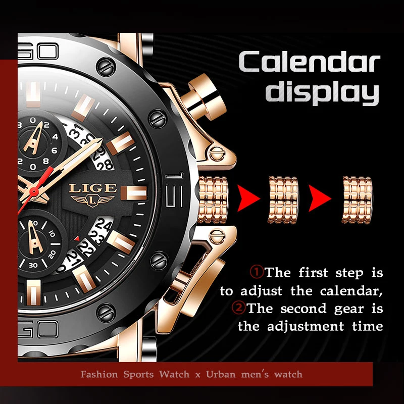 LIGE Fashion Date Quartz Men Watches Top Brand Luxury Male Clock Chronograph Sport Mens Wrist Watch Hodinky Relogio Masculino