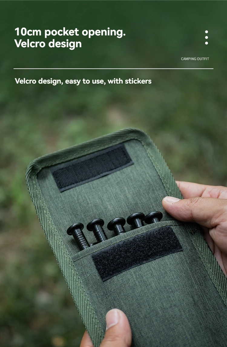 Description Picture 4 of itemOutdoor Oxford Cloth Flap Ground Peg Storage Bag Camping Tent Nail Small Accessory Storage Bag Envelope Ground Stake Pack
