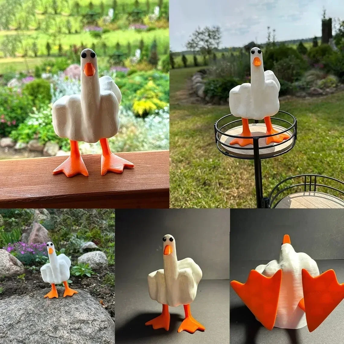 

Middle Finger Duck The Duck You Funny Gift Humorous Middle Finger Duck Sculpture Decor Humorous Gift Realistic Middle Finger Toy