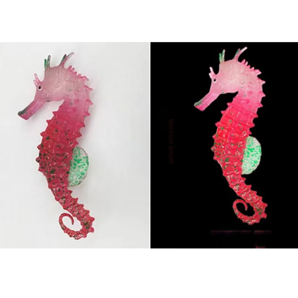 Aquarium Artificial Luminous Seahorse Decoration Fish Tank Fake Silicone Fluorescent Seahorse Landscape Ornaments Aquarium Decor fish tank ornaments fish tank decorations aquarium ornaments mini landscape ornaments