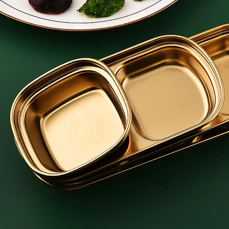 Multipurpose Kitchen Storage Container Dish Boxes Bowl Cup for Dip Seasoning Sauce Food Kitchen Items Tableware Gifts Metal Tray 5