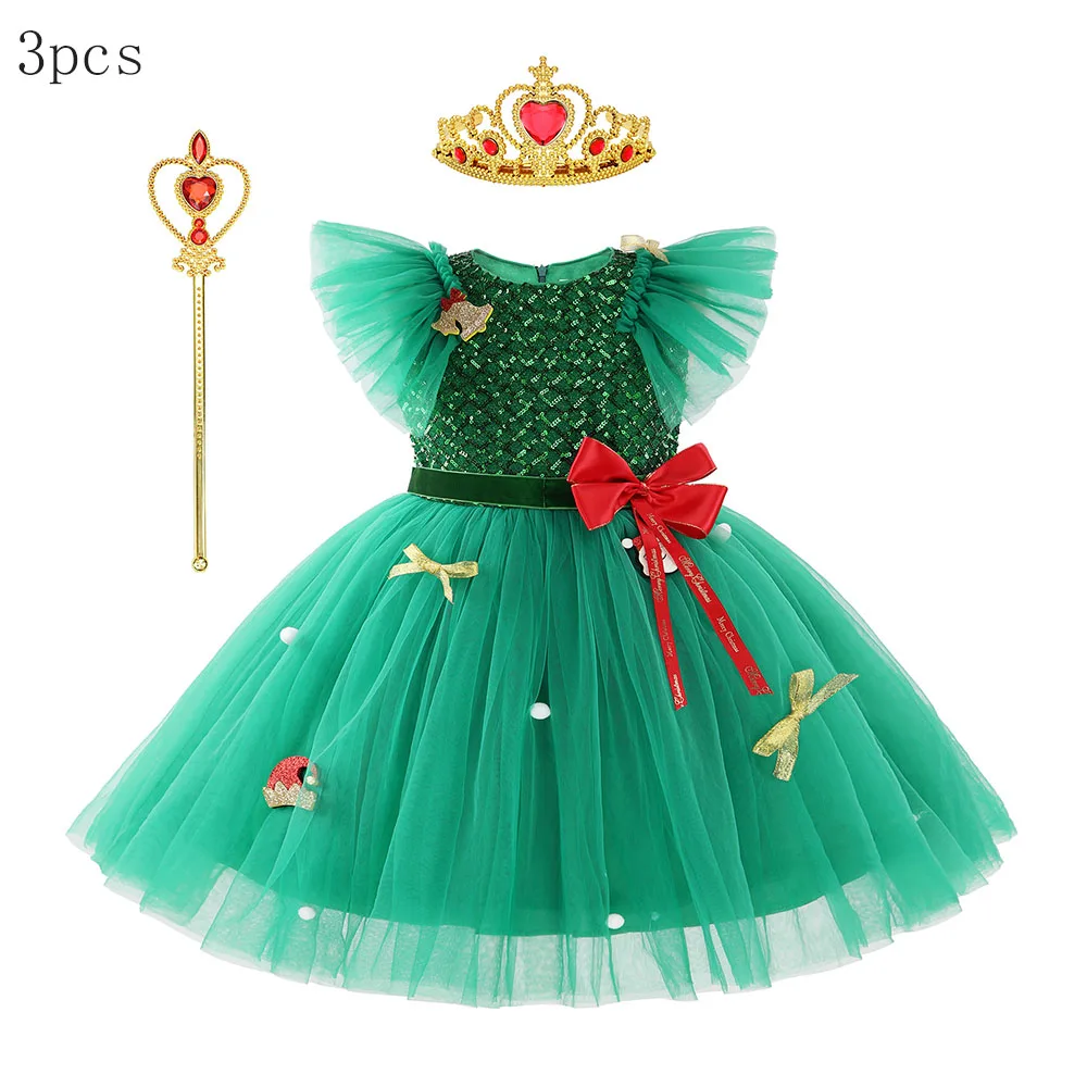 thumbnail image 1 of Vestido de baile de estrella de Navidad para niña, vestido de princesa para fiesta de carnaval, manga voladora de lujo, 2024 Original, 1 of 5