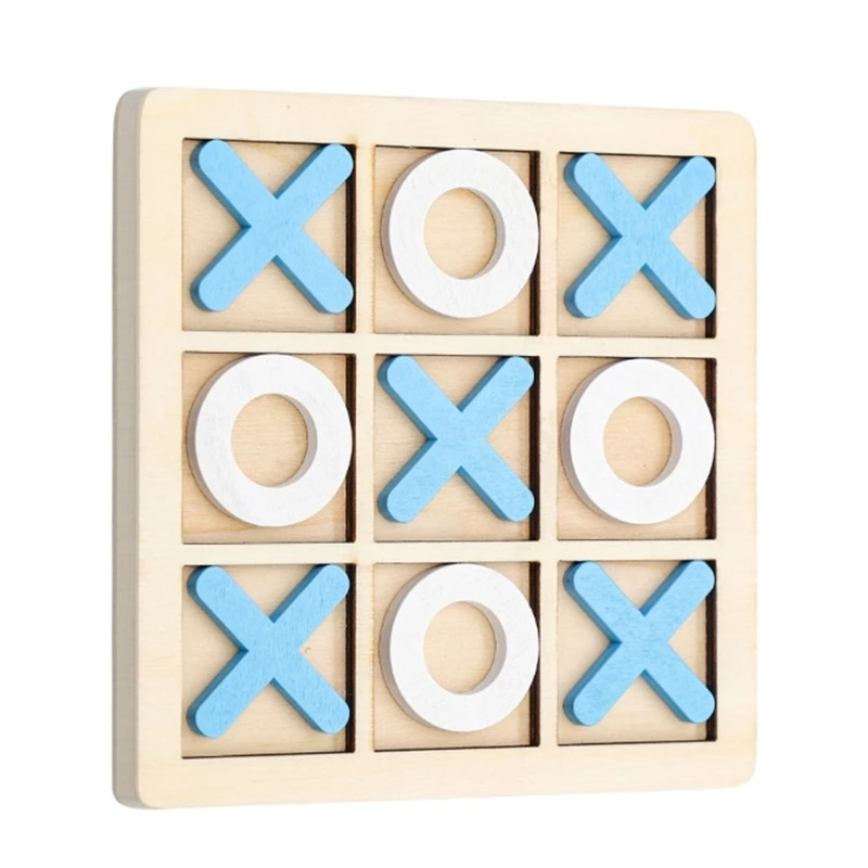 Board Game Toy Noughts And Crosses Wooden Board Puzzle