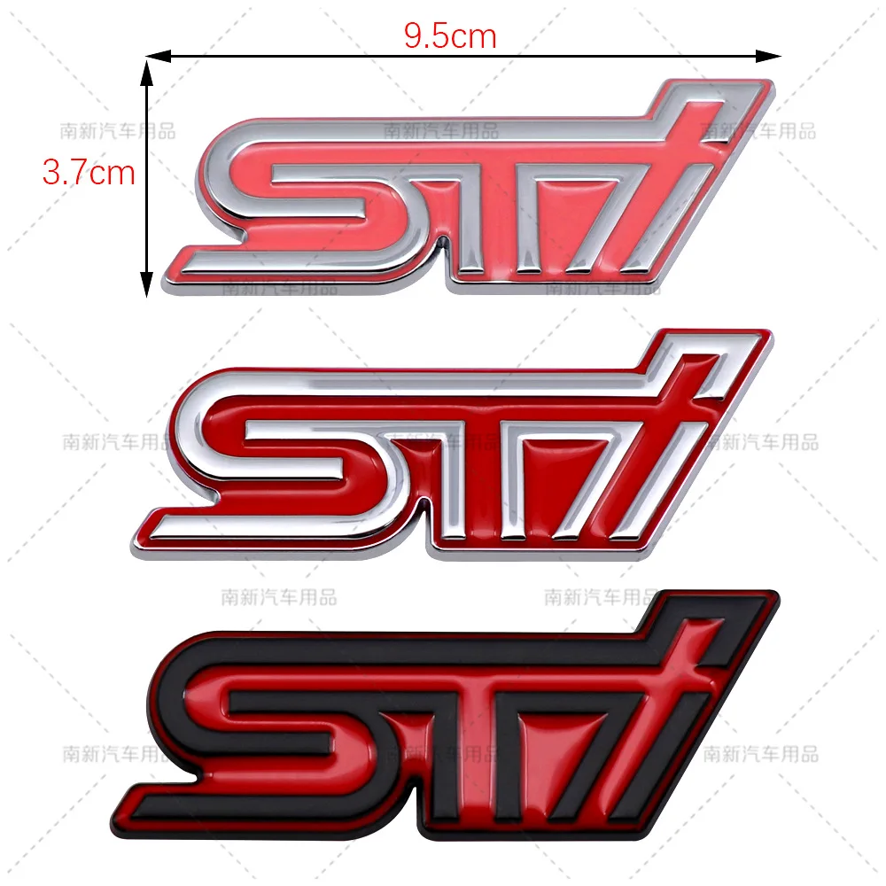 

3D Metal Car Sticker STI Letter Grill Emblem Badge Car Body Door Rear Trunk Fender 4WD Modified Decal for Subaru Accessories