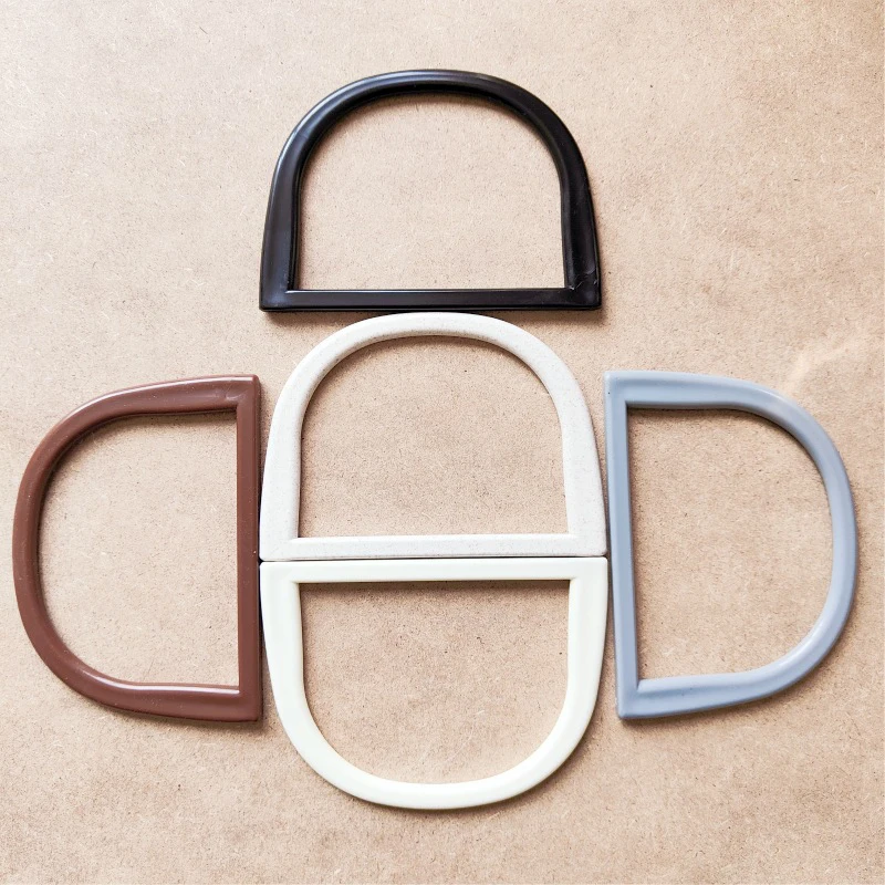 

2PCS D Shape Round Resin Bag Handle For Handcrafted Handbag Purse Frame DIY Woven Bag Accessories Fashion Bag Handles