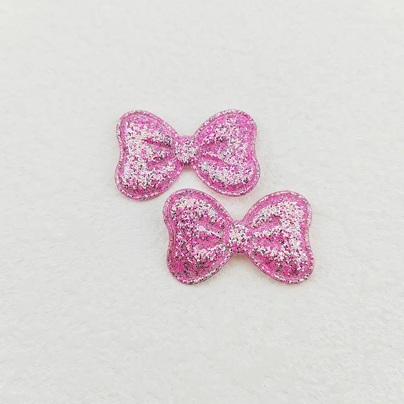 100Pcs 4X 2,5 CM Glitter Stoff Bowknot Applikationen Für Kleidung Hut Nähen Liefert DIY Headwear Haar Clip Bogen Decor patches – Detail 17