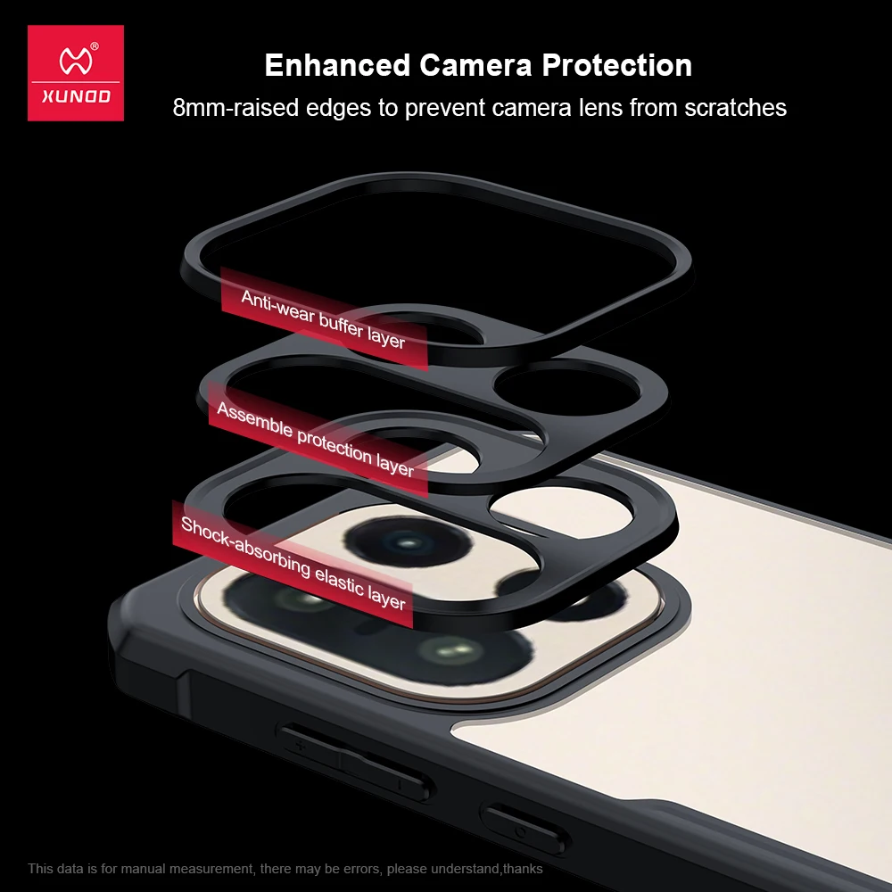 Xundd Airbag Shockproof Transparent Phone Case with Camera Protection, Acrylic+TPU Hybrid