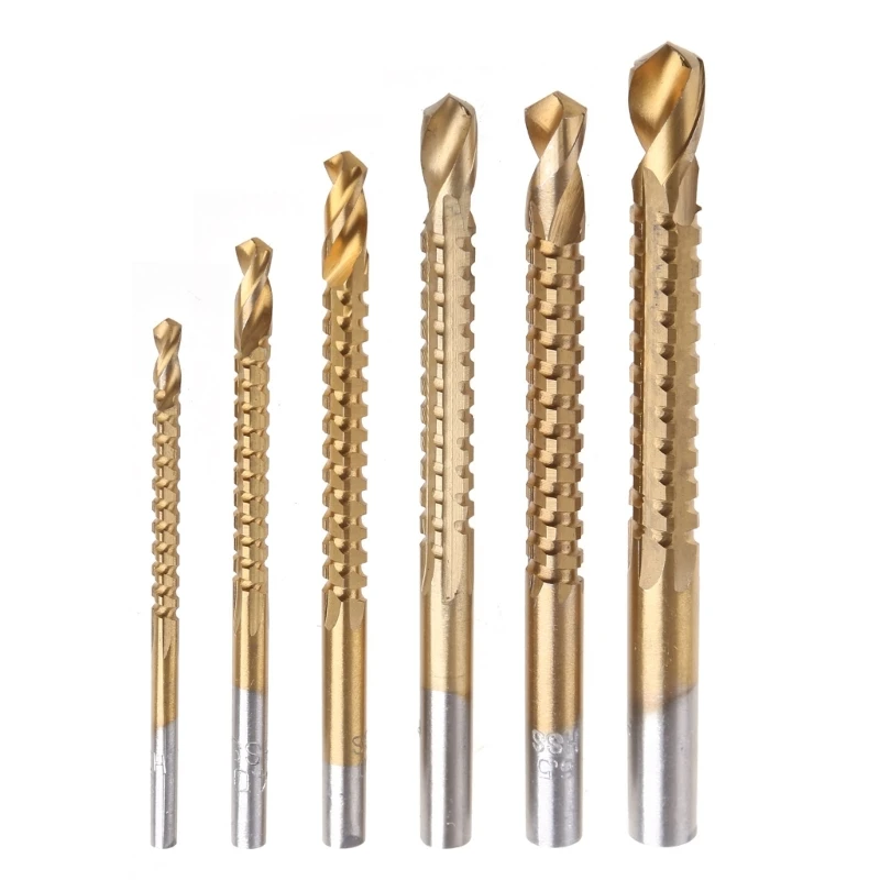 

6pcs Woodworking Cutting Cutter Hole Saw Holesaw Metal HSS Ti Drill Bit