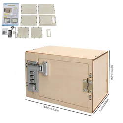 Wooden Password Box DIY Kit for Kids - STEM Educational Science Toy Project (Wooden)
