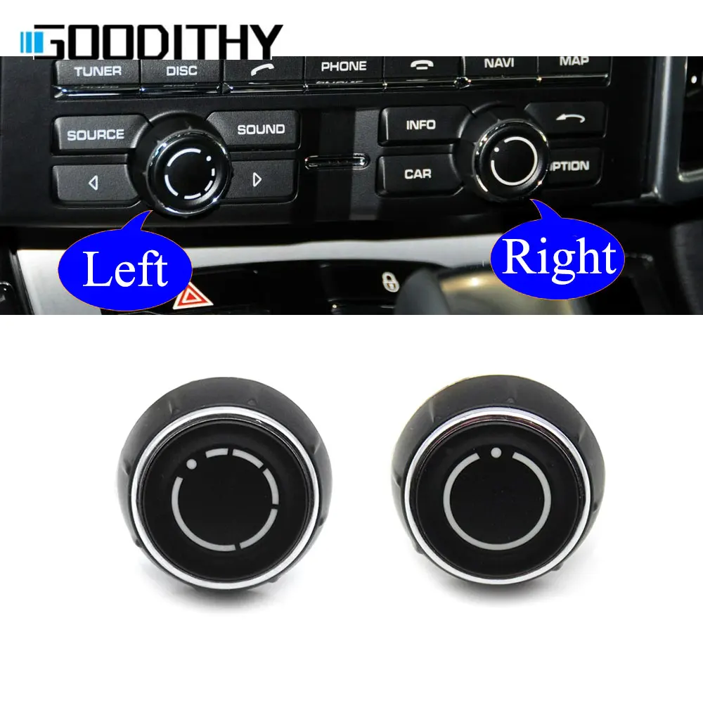 Car Central Console Audio Volume Knob Cover CD Control Switch Button For Cayenne 7P5 Panamera 970 Macan 95B Boxster 781 911