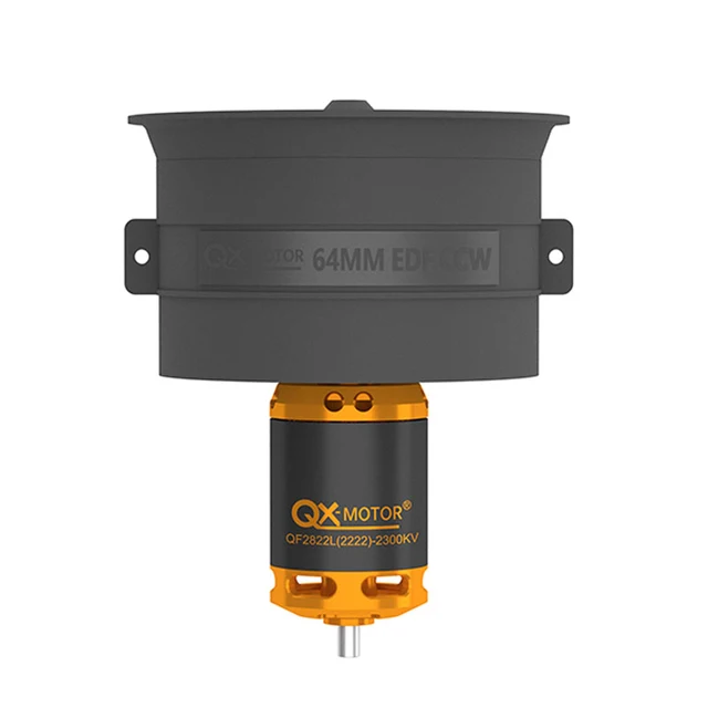 New QX-MOTOR 64mm QF2822 Brushless Motor 2100/2300/3300/4300 KV CW/CCW 12 Blades Ducted Fan For RC Fixed Wing Airplane Model 9