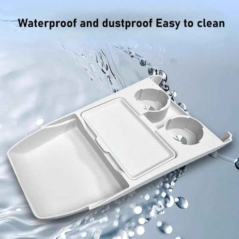 For Geely E5 EX5 E.MAS 7 Car Central Console Lower Storage Box with Cover, Silicone Anti-slip Organizer Tray Box Cup Holder detail image 3