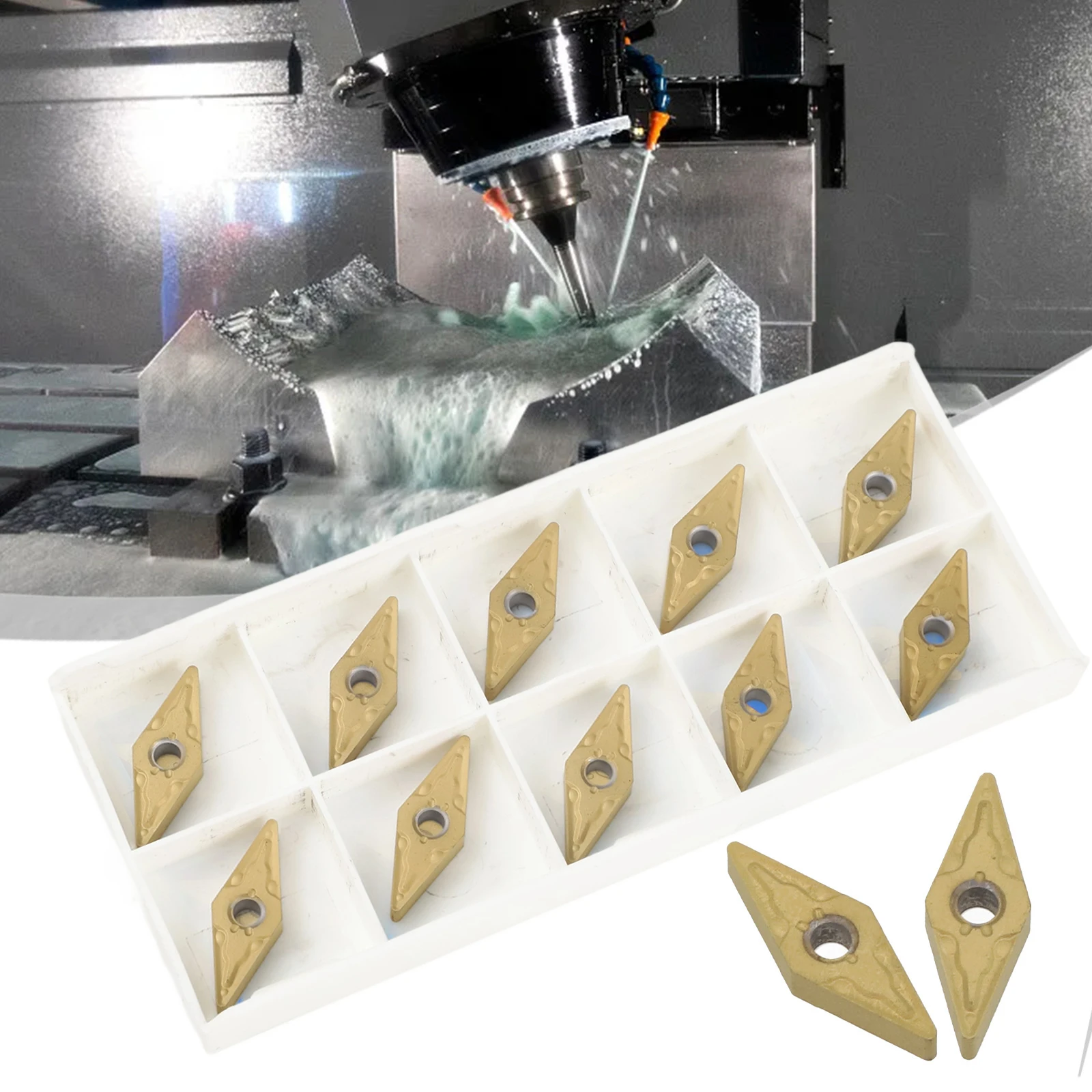 10Pcs VNMG160408-MA VNMG332 카바이드 인서트 터닝 커터 도구 CNC 선반 커터 블레이드 플레이트 터닝 인서트