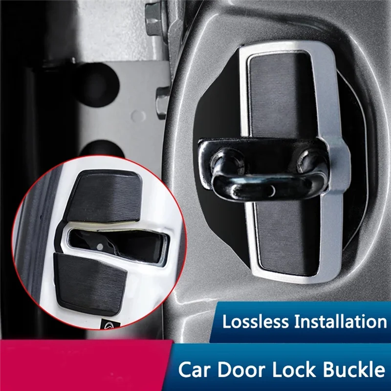 Car Door Lock Damper Car Door Lock Cover Car Door Cover 2Set Car TRD Door Lock Buckle Upgraded Stabilizer Cover Latches Stopper For-Lexus-Toyota Series Eliminate Abnormal Space