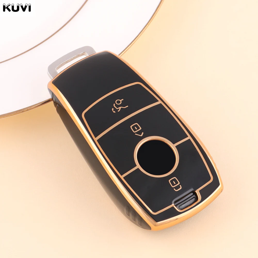 Golden TPU Car Key Case Cover - Premium Protection Shell