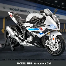 1:12 BMW Alloy Diecast Motorcycle Model - Super Sport Miniature Collection Gifts (White no box)