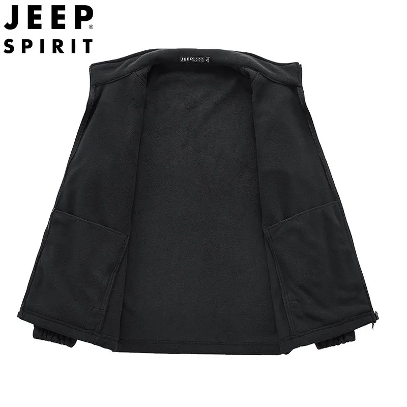 JEEP SPIRIT men outdoor jacket fleece jacket thickened autumn and winter sports windproof fleece liner cardigan clothes 2