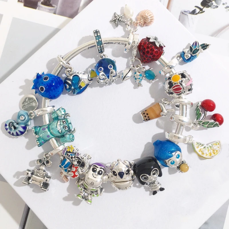 2024 new charms disney pure  plata 925 Stitch Beads Suitable for original silver 925 charm bracelet Jewelry gift 2