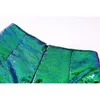 Eye-catching Occasion Wearing Women Clothing Shining Bling Gradient Color Dark Green Sequins 2PCS Blazers Shorts Sets 5