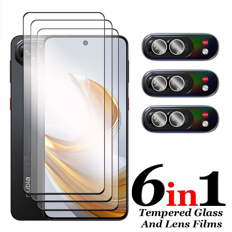 6-in-1 Premium Tempered Glass Screen & Lens Protector Set - 2.5D Full Coverage