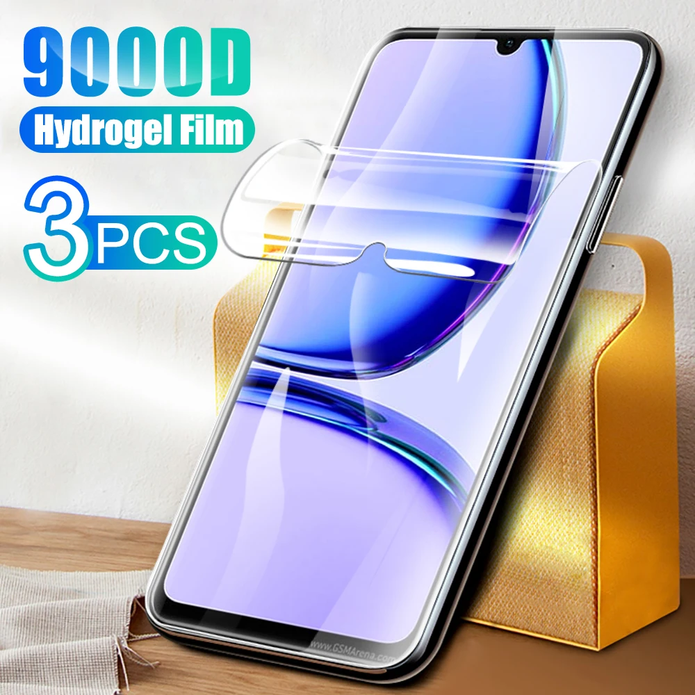 

3pcs Clear Hydrogel Film For Realme C53 Full Cover Screen Protectors Soft Protective Film RealmI C53 C 53 53C RealmeC53 6.74Inch