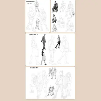 Libro tutorial dipinto a mano disegnato a mano Schizzo di personaggi Linea Bozza Libro di pratica Pratica di studiare Forniture d'arte Studente