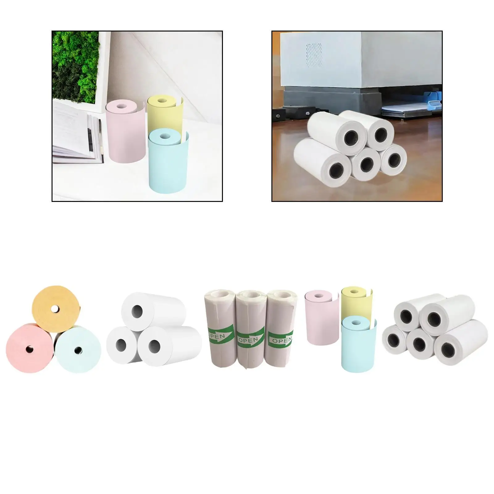 미니 프린터용 프린터 용지, 흠집 방지 휴대용 인쇄 가능 스티커 용지, 영수증, 메모, 이름표, 학생 노트용