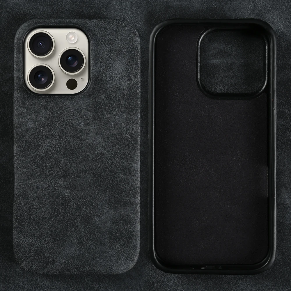 Luxurious Leather Phone Case - Skin Feel, Shockproof, Solid Color Back Cover