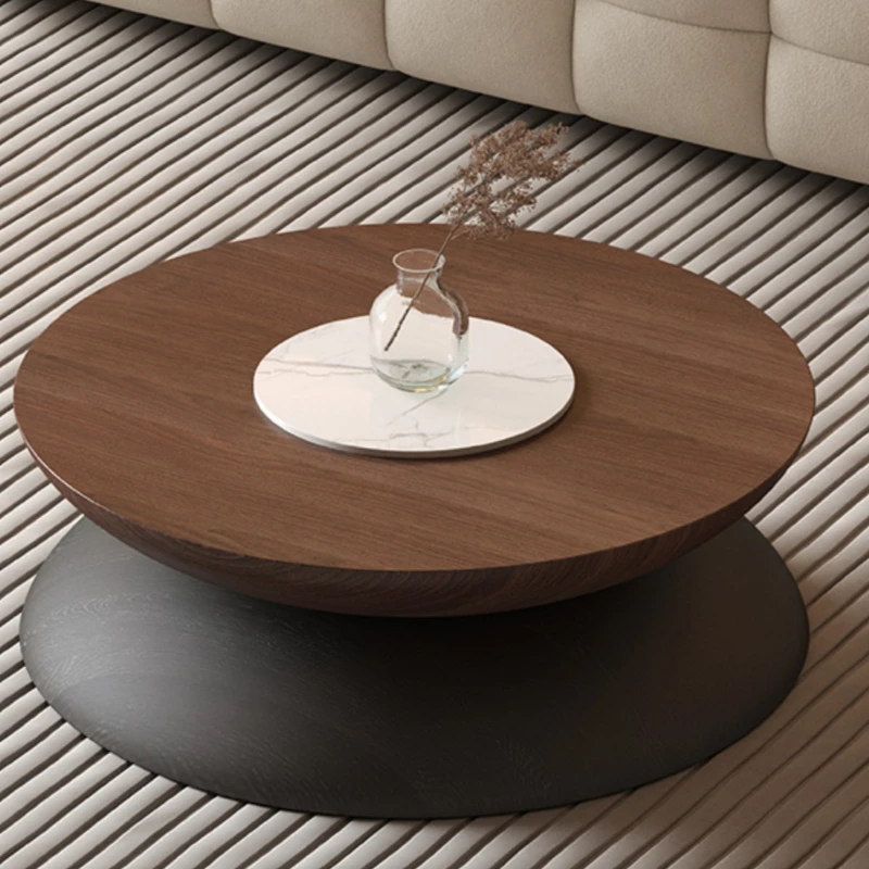 

Coffee Table Modern Simple Small Apartment Living Room round Body Coffee Table TV Cabinet Combination