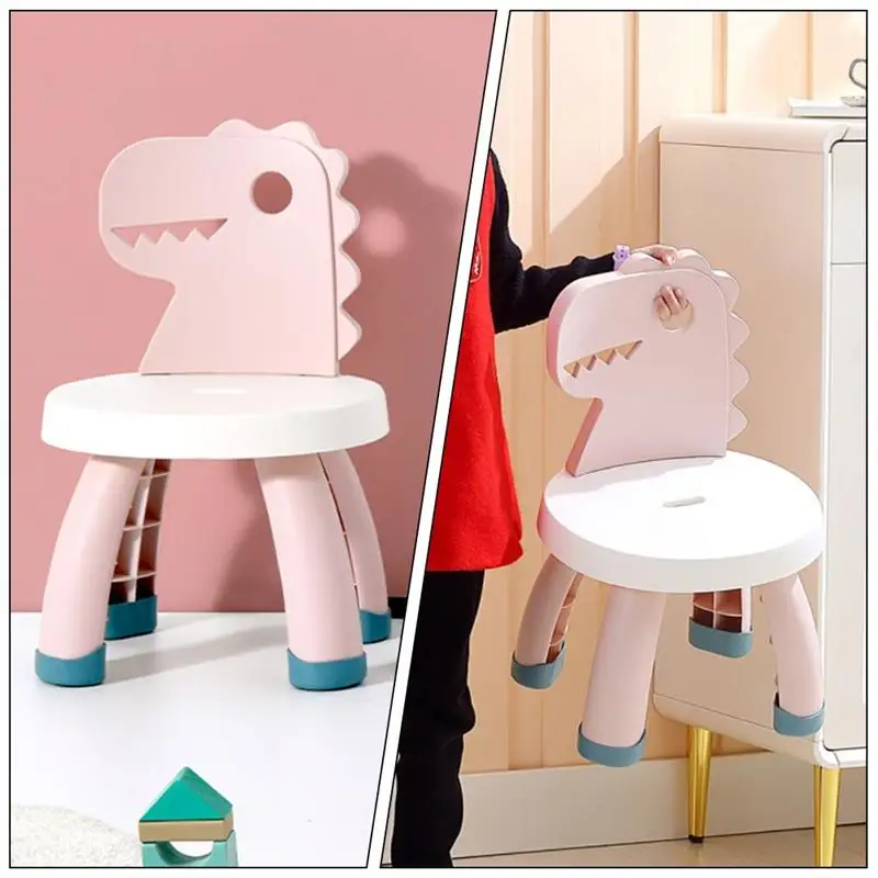 Cartoon Dinosaur Back Chair Building Blocks Chair lovely Puzzle Pieces Stool for Home Children for Kindergarten Children